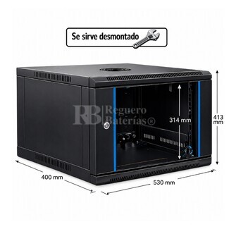 Armario Rack de Pared 7U para Servidores Peque�os y Red | Phasak ECO